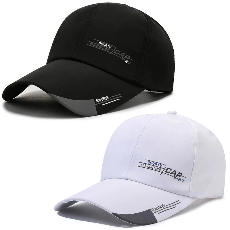 2 stk./sæt udendørs baseballkasket til mænd, enkel bogstav-jacquard, duckbill-kasket, street-sport, solbeskyttelse, baseballkasket til unisex