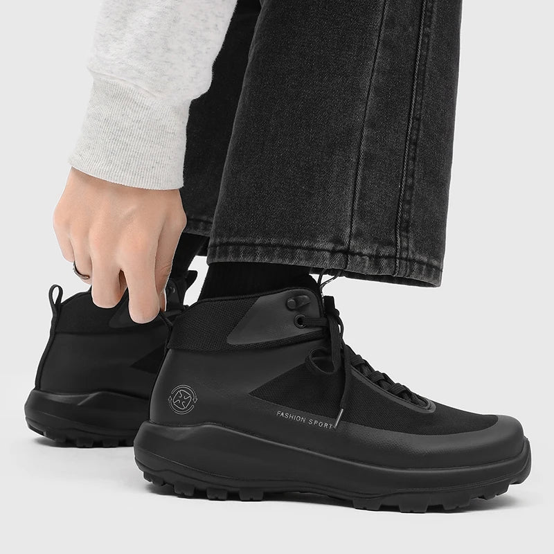 Chaussures de randonnée pour hommes, modèle montant, pour activités de plein air, antidérapantes, résistantes à l’usure, avec semelle épaisse, protection anti-choc pour les orteils, tissu en maille respirant, bottes