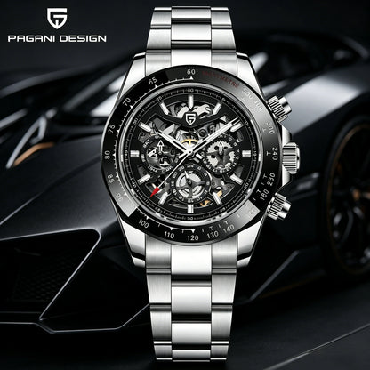 PAGANI DESIGN Men's Automatic Mechanical Watch Stainless Steel Waterproof Sport 10Bar Luxury Casual Watch for Men Reloj Hombre