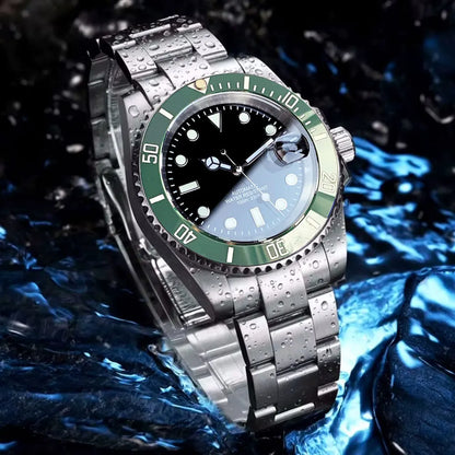 200m wasserdichte Miyota 8215 Automatikuhr für Herren, Taucheruhr, 40mm, mechanisches Uhrwerk, Leuchtanzeige, Jubilee-Armband, Glide-Lock-Schließe