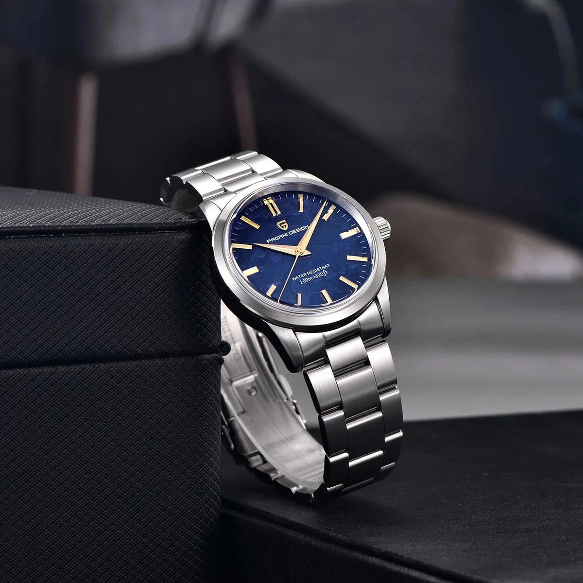 Montre pour homme PAGANI DESIGN 40 mm, mouvement à quartz japonais TMI VH31, style luxe/affaires, verre saphir, acier inoxydable 316L, étanche jusqu'à 100 m