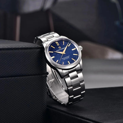 Montre pour homme PAGANI DESIGN 40 mm, mouvement à quartz japonais TMI VH31, style luxe/affaires, verre saphir, acier inoxydable 316L, étanche jusqu'à 100 m