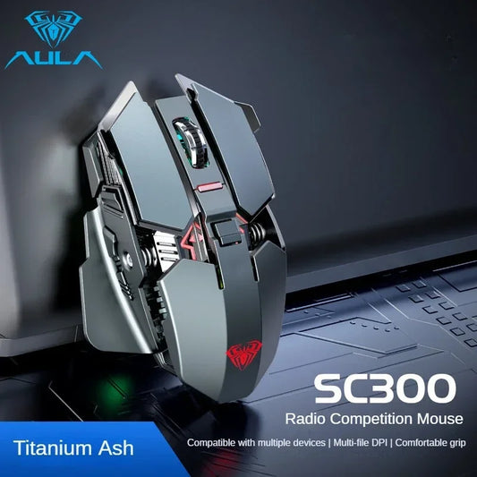 AULA mouse Multifunctional Gaming Side Keys Mouse Rechargeable Mecha style Mice 2.4 G Wireless Ergonomics Dpi adjustable Gamer