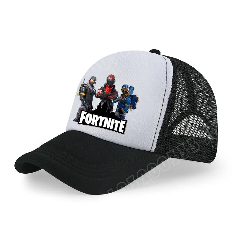 Fortnite Baseball Cap Cartoon Game Printed Hat Kids Summer Breathable Mesh Hat Adjustable Peaked Cap Childrens Birthday Gift