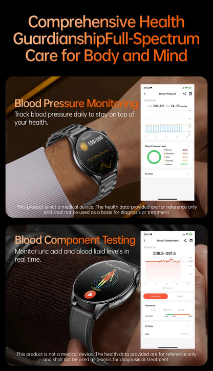 2025 Health Smartwatch for Xiaomi & Huawei ECG + PPG, Blood Pressure, SpO2, Body Analysis, Bluetooth Calling & NFC