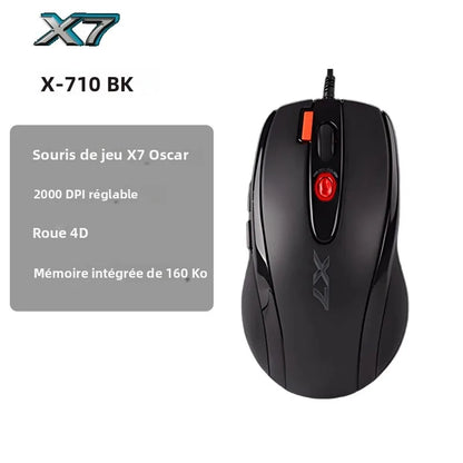 A4TECH X7 X-710BK Oscar Gaming Mouse,2000DPI,1000HZ,4D Wheel,160K Onboard Memory,Oscar Mouse Editor,Driver Free