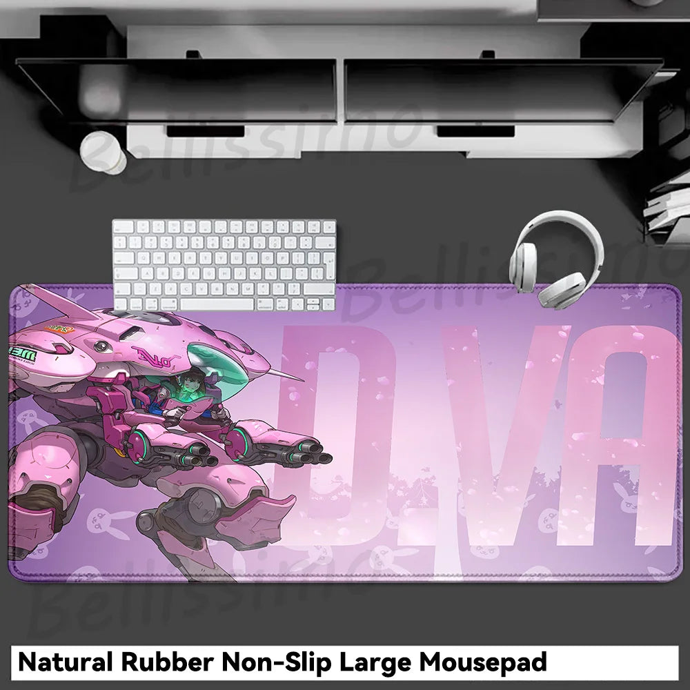 Accessori gaming O-Overwatch D-D.va Tappetino mouse grande Tappetino per tastiera e mouse PC Scrivania XXL Tappetini estesi Gamer Mausepad