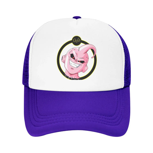 Dragon Ball  Kid Buu Trucker Cap Unisex  Hats Sun Caps Trucker Cap Adjustable Polyester Mesh Baseball Cap Summer, Produit gaming premium Fraquane, produits de luxe, nouvelle génération, équipement gamer