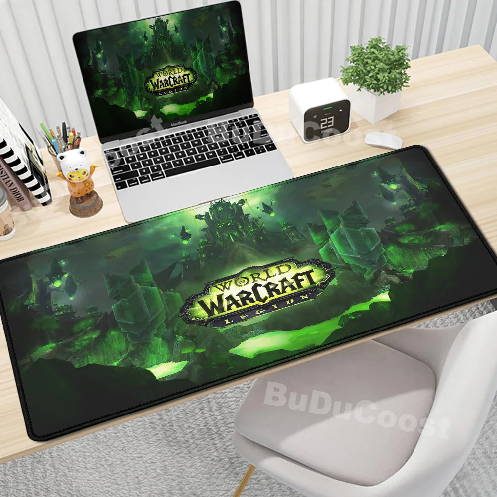 Anime World of Warcraft skrivbordsunderlägg, gamingmusmatta, datortillbehör, XXL, Lock Edge, tangentbord, musmatta, Gamer Mause, kontorsmattor