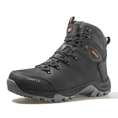 HUMTTO Buty trekkingowe męskie wodoodporne buty myśliwskie taktyczne pustynne buty bojowe za kostkę do trekkingu dla mężczyzn i kobiet ciepłe skórzane sneakersy