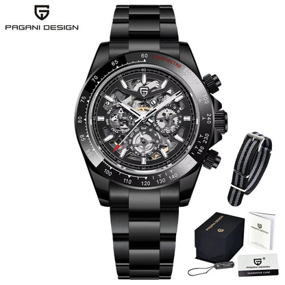 PAGANI DESIGN Men's Automatic Mechanical Watch Stainless Steel Waterproof Sport 10Bar Luxury Casual Watch for Men Reloj Hombre