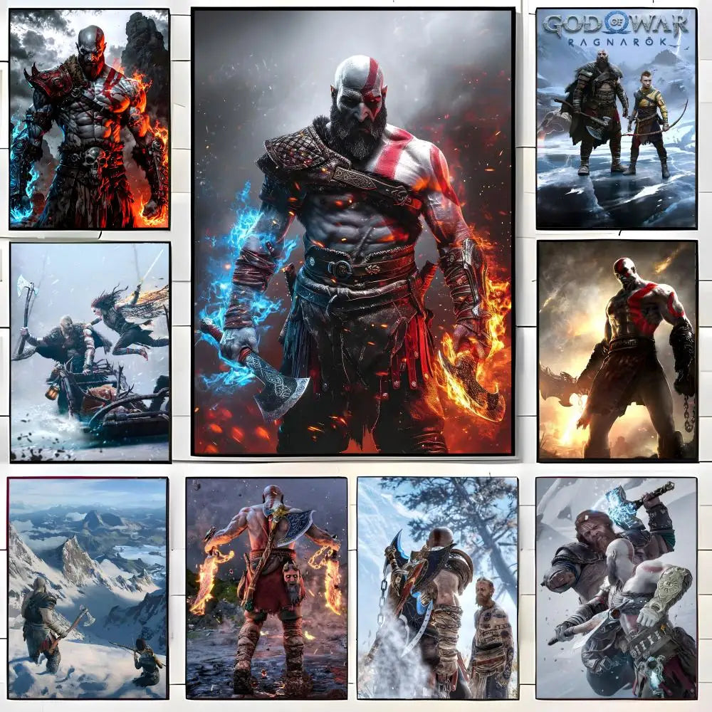 Game G-God of War poszter, öntapadó művészeti, vízálló papír matricák, kávézó, bár, szoba falidekoráció
