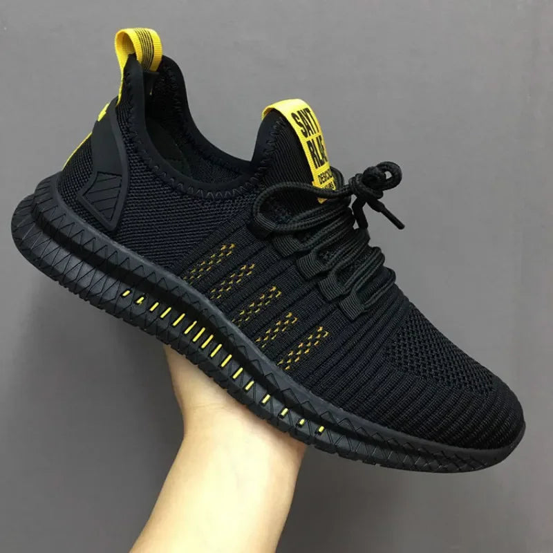 Adidași de modă pentru bărbați, pantofi casual din plasă, pantofi cu șireturi pentru bărbați, pantofi vulcanizați ușori, adidași de plimbare, Zapatillas Hombre
