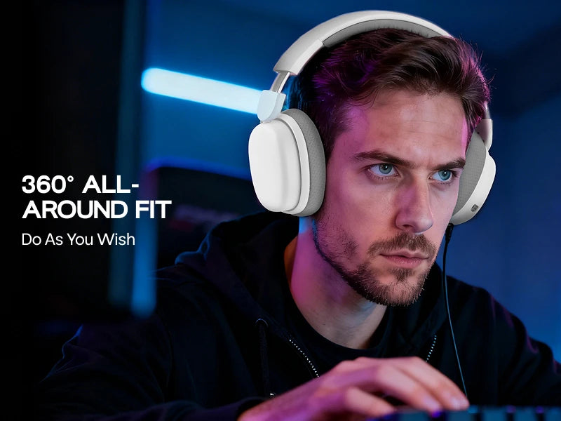 Auscultadores Gaming AULA G7 Pro sem fios Bluetooth 5.3 com som surround 7.1 e microfone com cancelamento de ruído para PS5/PS4/PC/Switch