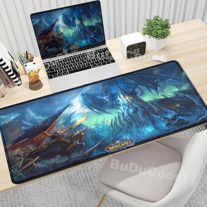 Anime World of Warcraft skrivbordsunderlägg, gamingmusmatta, datortillbehör, XXL, Lock Edge, tangentbord, musmatta, Gamer Mause, kontorsmattor