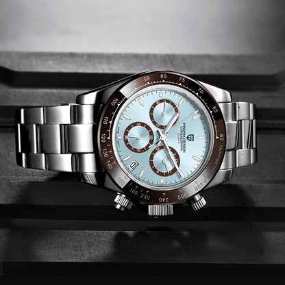 PAGANI DESIGN men’s chronograph watch – Luxury quartz wristwatch, luminous and water-resistant.