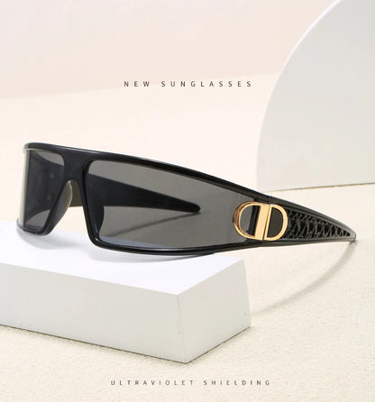 2pcs Luxury Headband Sunglasses Internet Celebrity Personalized Street Photography Concave Styling Outdoor UV Resistant Glasses