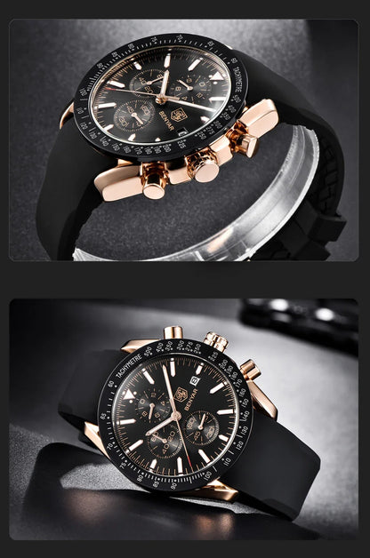 Montre homme BENYAR 5140, montre de sport décontractée, montre à quartz de luxe étanche, chronographe militaire de marque haut de gamme.