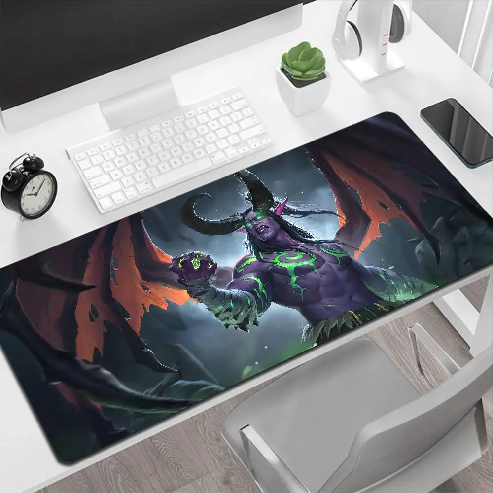 World of Warcraft Illidan Large Mouse Pad Gaming Mouse Pad PC Gamer Computer Mouse Mat Big Mousepad XXL Carpet Keyboard Desk Mat