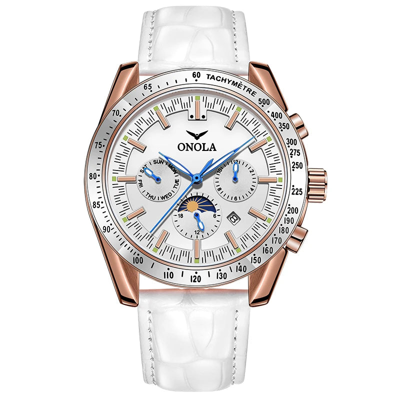 ONOLA Men’s Mechanical Watch – A luxury automatic watch with a casual style, featuring a leather strap and an openwork dial