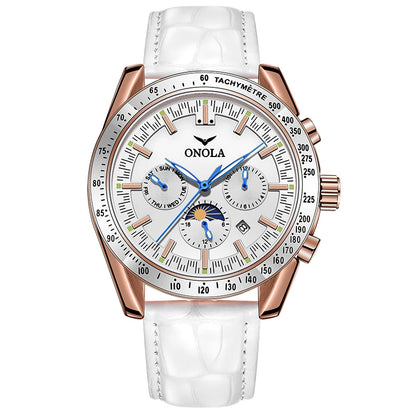 ONOLA Men’s Mechanical Watch – A luxury automatic watch with a casual style, featuring a leather strap and an openwork dial