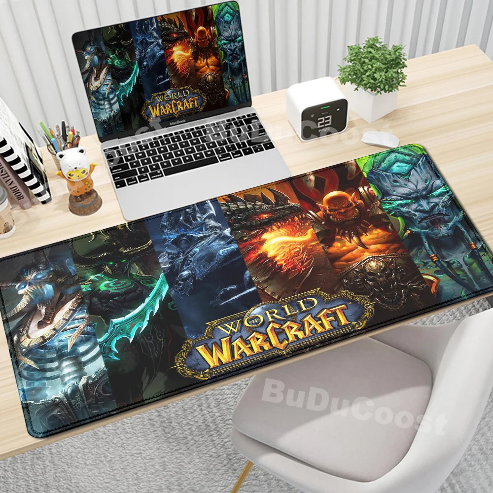 Anime World of Warcraft skrivbordsunderlägg, gamingmusmatta, datortillbehör, XXL, Lock Edge, tangentbord, musmatta, Gamer Mause, kontorsmattor