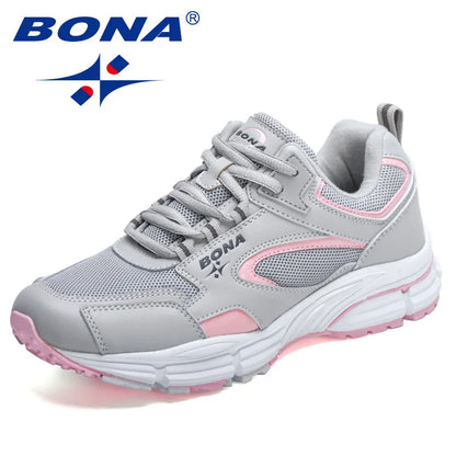 BONA new designers running shoes breathable outdoor sports shoes women lightweight sneakers ladies comfort athletic shoes