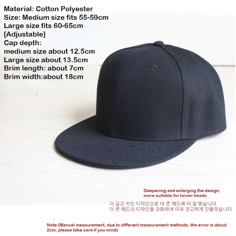 Vergrote, verdiepte XxxxL 65 cm snapback-pet, volledig gesloten, voor mannen en vrouwen, platte klep, hiphop-pet, nauwsluitend, zomerse baseballpet, snapback