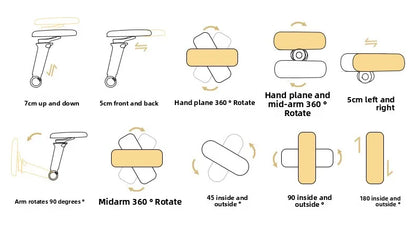 Přenosná minimalistická ergonomická židle s 10D područkami – počítačová, kancelářská, studijní a herní židle Gravity, pevná a odolná