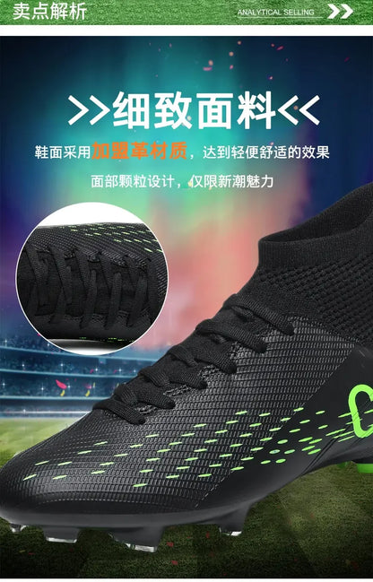 TF Long Stud Training Football Cleats Wear Resistant Breathable Firm Ground Outdoor Match Training Sports Footwear