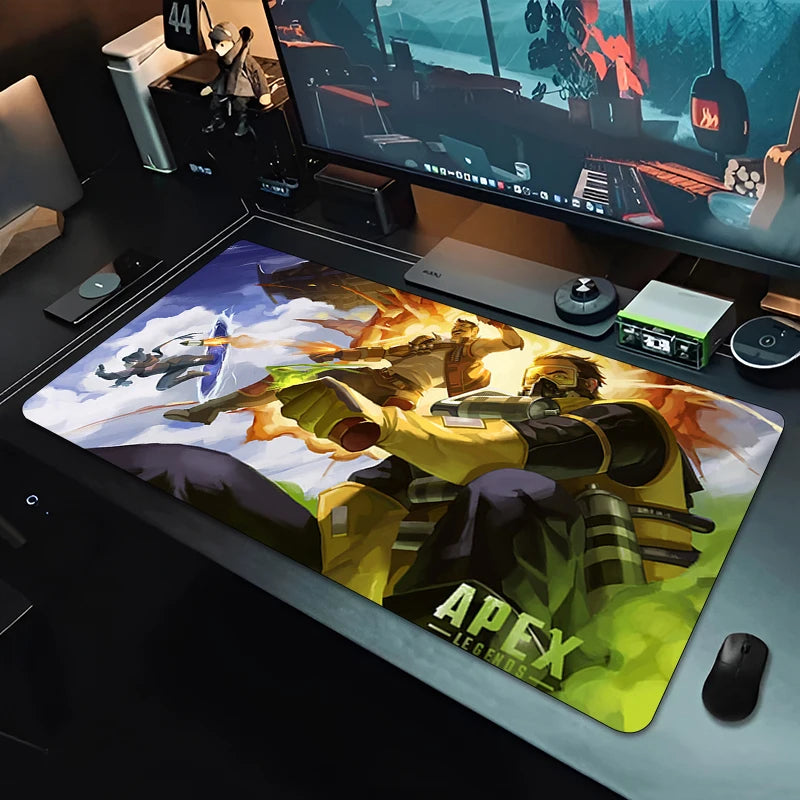 Apex Legends Caustic egérpad, nagy méretű játékos kiegészítő, egérpad, gamer asztali szőnyeg, irodai billentyűzet, XXL, anime szőnyeg, sebesség