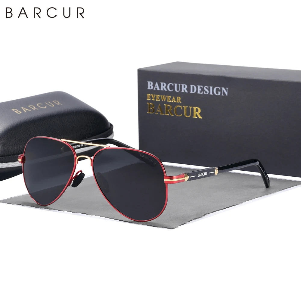BARCUR polarizált férfi napszemüveg, pilóta napszemüveg férfiaknak, kiegészítők, vezetéshez, horgászathoz, túrázáshoz, szemüveg, Oculos, Gafas De Sol