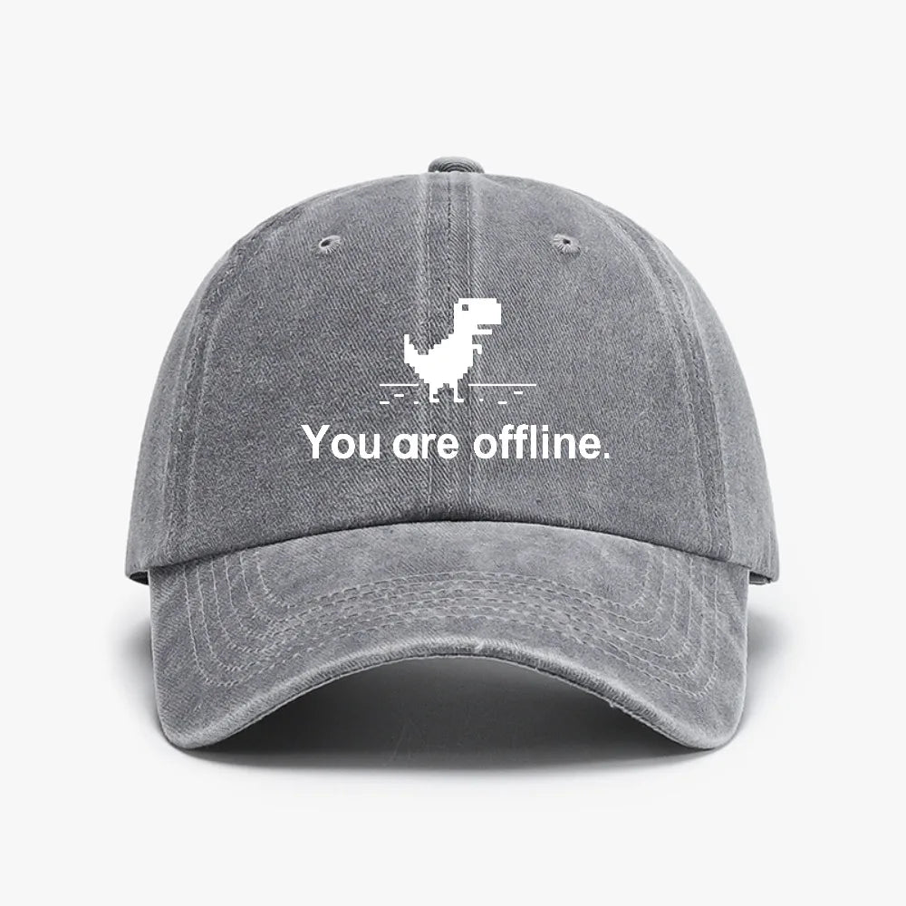 You Are Offline Funny Low Resolution Pixel Dinosaur Baseball Caps Peaked Cap Computer Cpu Core Sun Shade Hat Men Washed hats