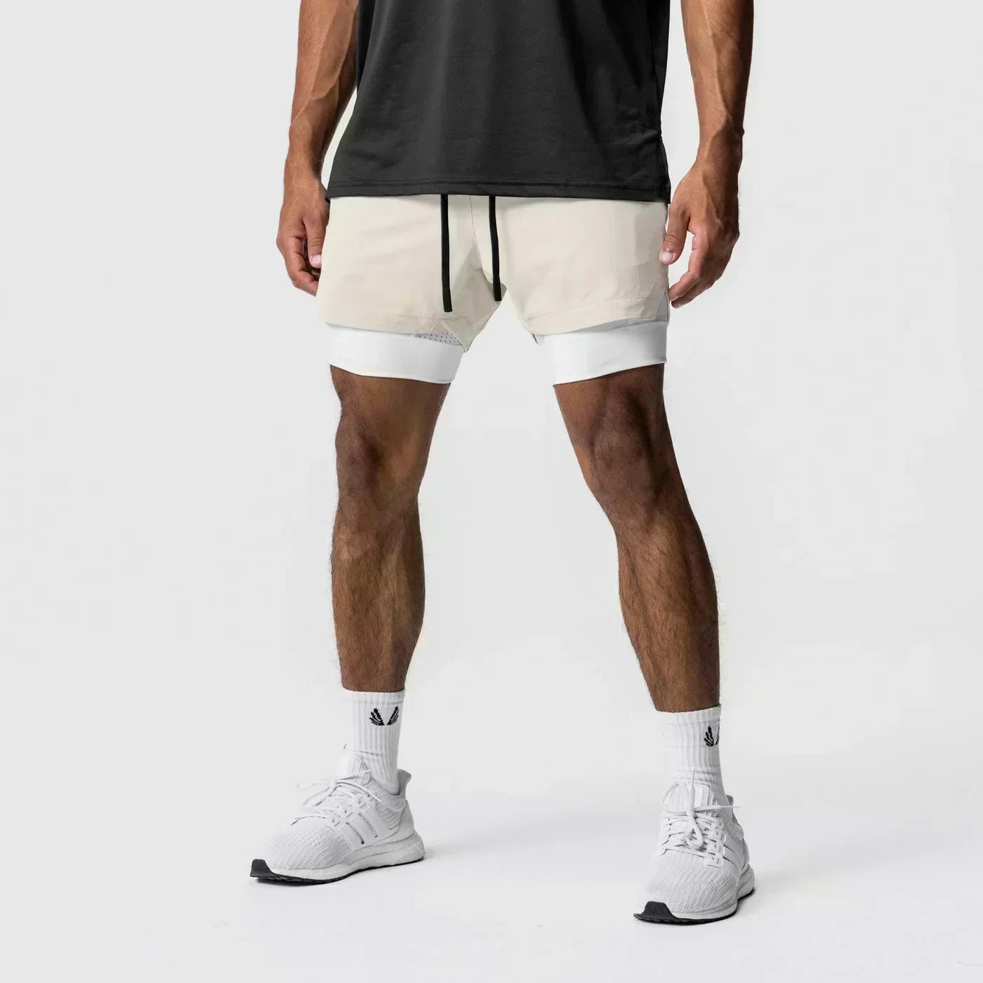 Dragon Ball Men's Shorts Double Layer 2-in-1 Pants Broly Japanese Anime Summer and Autumn Fake Two-piece Fitness Gym Sweatpants