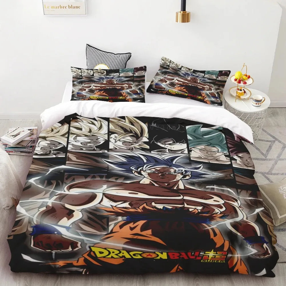 Komplet pościeli Goku Dragon Ball dla nastolatków, poszwa na kołdrę dla dzieci i chłopców, idealny prezent, dekoracja sypialni Queen King