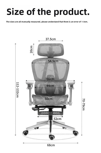 Přenosná minimalistická ergonomická židle s 10D područkami – počítačová, kancelářská, studijní a herní židle Gravity, pevná a odolná