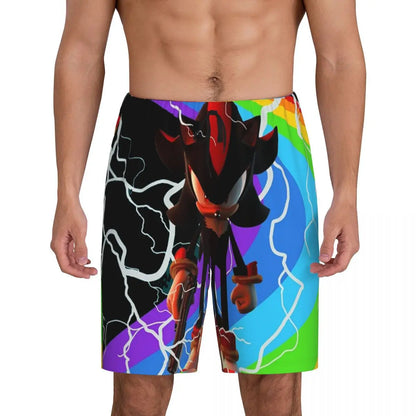 Custom Shadow The Hedgehog Sonic Poster Short Pajama Pants Men Sleepwear Sleep Lounge Bottom Shorts Sleeping Pants