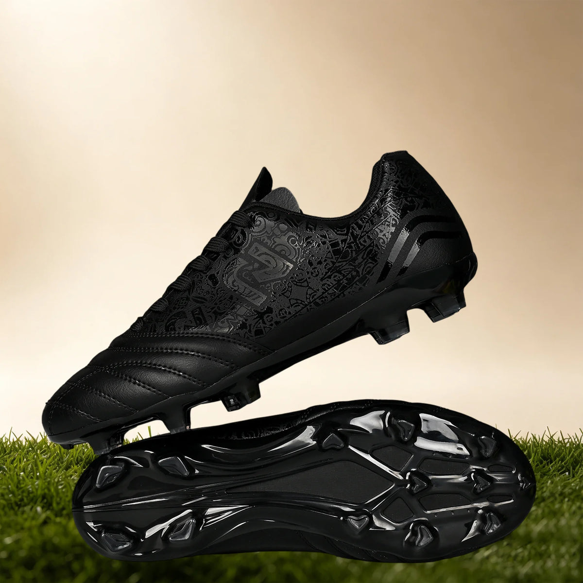 Chaussures de football multi-clous AG/FG pour adultes, tige en PU confortable, crampons antidérapants et résistants à l'usure pour les jeux en plein air sur gazon artificiel