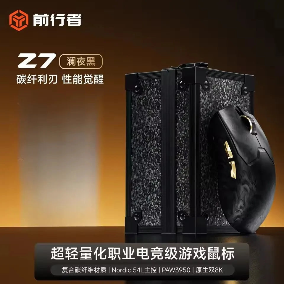 EWEADN Z7 Carbon Fiber bezprzewodowa mysz gamingowa Paw3950 Dual 8k, lekka, średniej wielkości, ergonomiczna mysz e-sportowa do FPS, akcesorium do PC