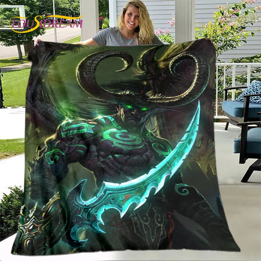 World of Warcraft, WOW Game Gamer Soft Plush Blanket,Flannel Blanket Throw Blanket for Living Room Bedroom Bed Sofa Picnic Cover