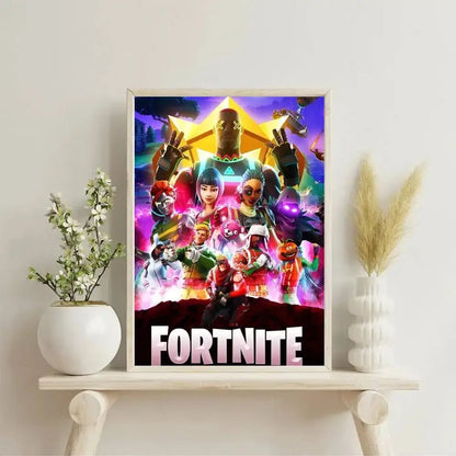 Game-F-F-Fortnites Poster, selbstklebend und wasserfest, ideal für Wohnzimmer, Schlafzimmer und Bar-Dekoration