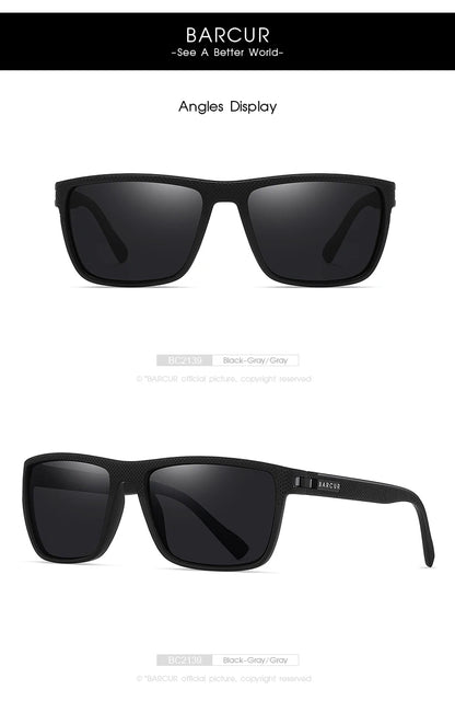 BARCUR Design TR90 napszemüveg férfiaknak, polarizált, könnyű sportnapszemüveg nőknek, szemüveg-kiegészítő, Oculos UVAB védelem