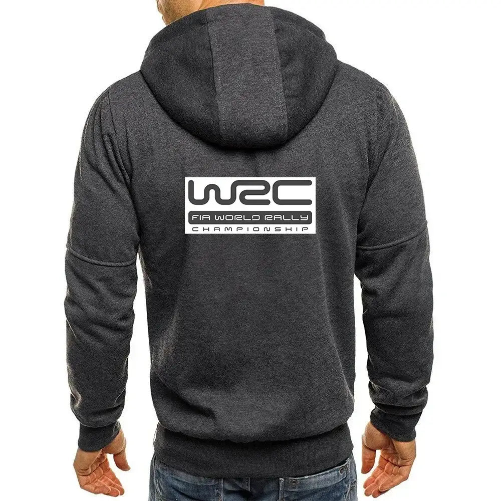 New Spring Autumn Men's World Rally Championship WRC Logo Printing Fashion Hooded Streetwear Casual Zipper High Quality Hoodies, produit gaming premium Fraquane