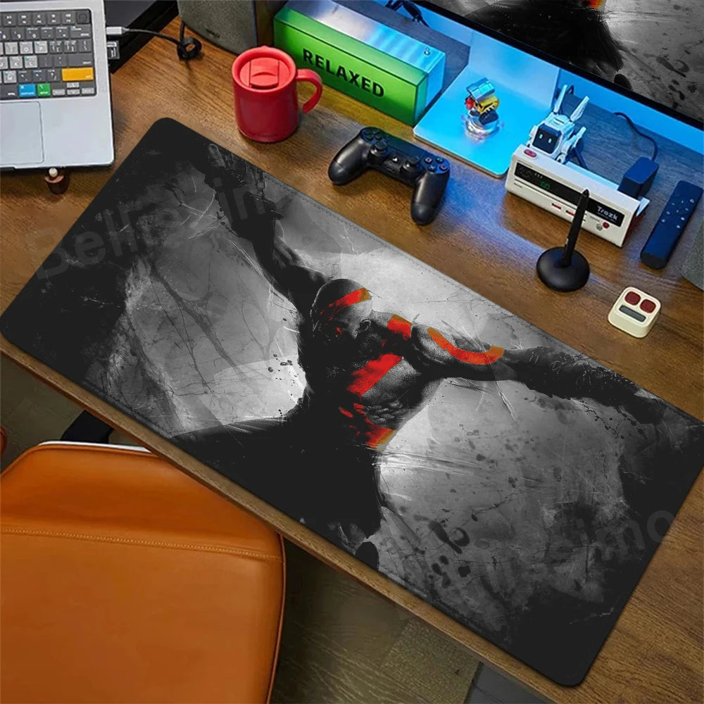 XXL egérpad God of War íróasztali szőnyeg játékos kiegészítők billentyűzet számítógépes egérpad játékosok számára nagy méretű PC-szekrény irodai asztal szőnyeg