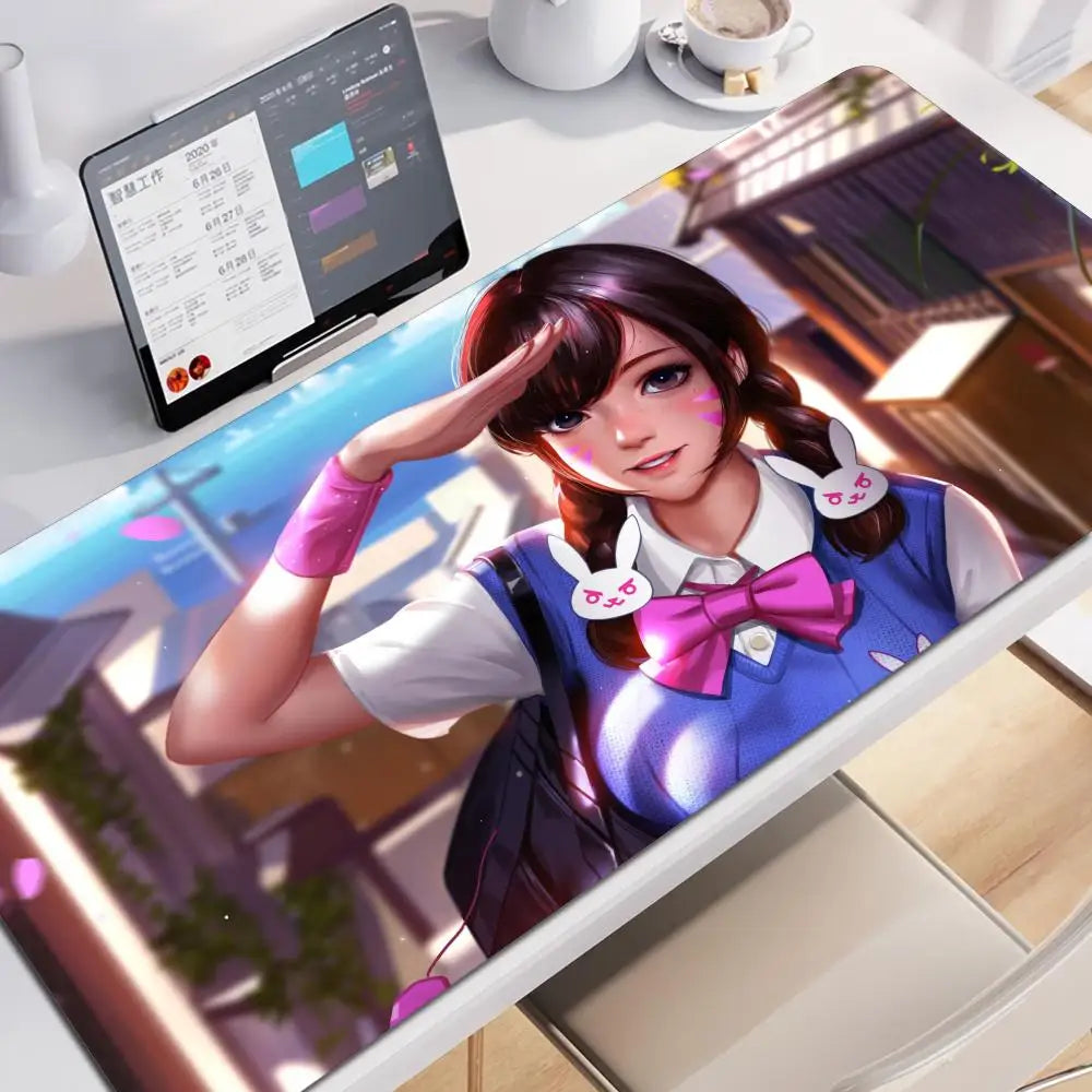Duża podkładka pod mysz Anime Gaming Girl Overwatch 900x400, gumowa, miękka mata na biurko do laptopa i biura, pod klawiaturę komputerową, nadruk HD, XXL