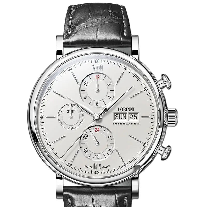 Luxury Brand Switzerland LOBINNI Perpetual Calendar Seagull Automatic Mechanical Men's Watches Sapphire Multi-function L13019-11
