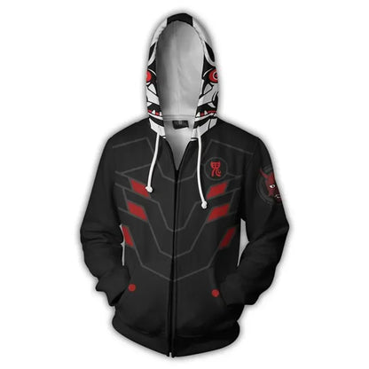 Anime stiliaus žaidimo džemperis su gobtuvu, 3D spauda, „Overwatches“ DVA DJ cosplay kostiumas, moterims, vyrams ir poroms, viršutinė striukė su gobtuvu
