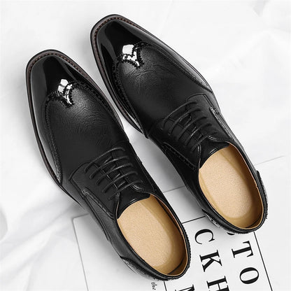 PU Leather Men's Oxford Shoes Heighten Formal Casual Shoes Business Male Suit Shoes New Design Derby Footwear Walking Sneakers
