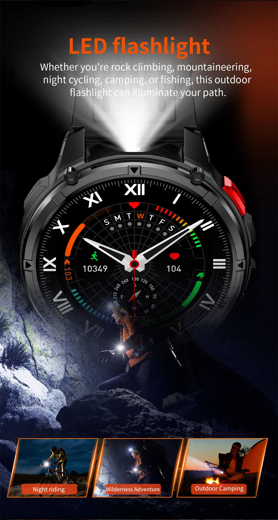 2026 T-Rex 3 Style Smartwatch for Men  1100mAh Battery, GPS, 10ATM Waterproof, Bluetooth Calling & Sports Tracker