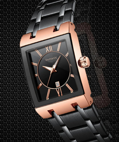 Orologio da polso di lusso BINBOND al quarzo di precisione da uomo, luminescente, impermeabile, con datario automatico, in acciaio inossidabile resistente, stile casual.